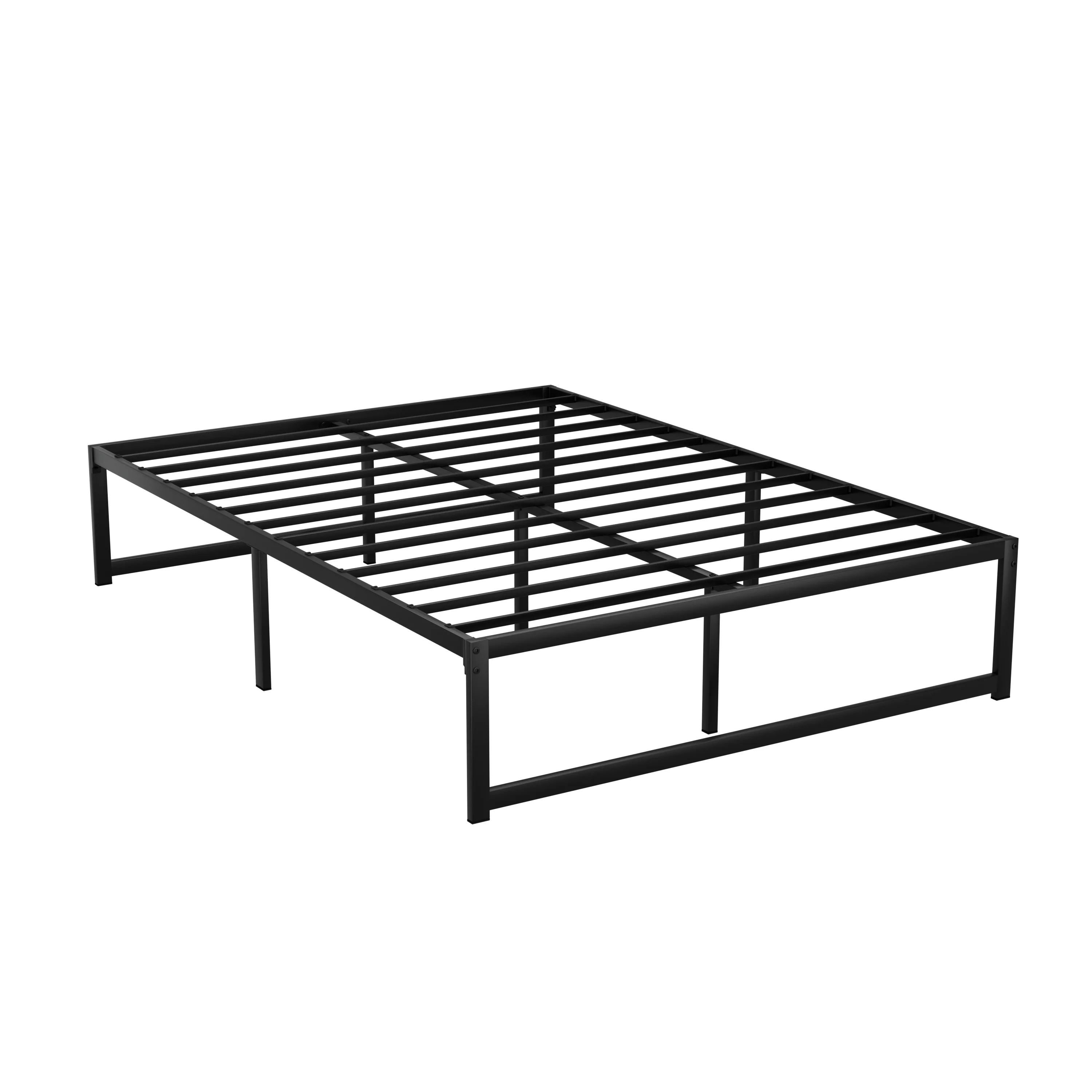 Chloe Bed Frame Metal Platform Bed Base Mattress - Black Double - Nurns
