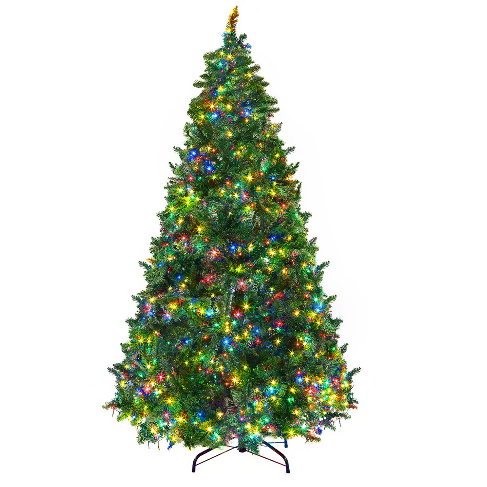 7ft 2.1m 1134 LED Christmas Tree Xmas Tree Decoration 8 Light Mode - Multi Colour - Nurns