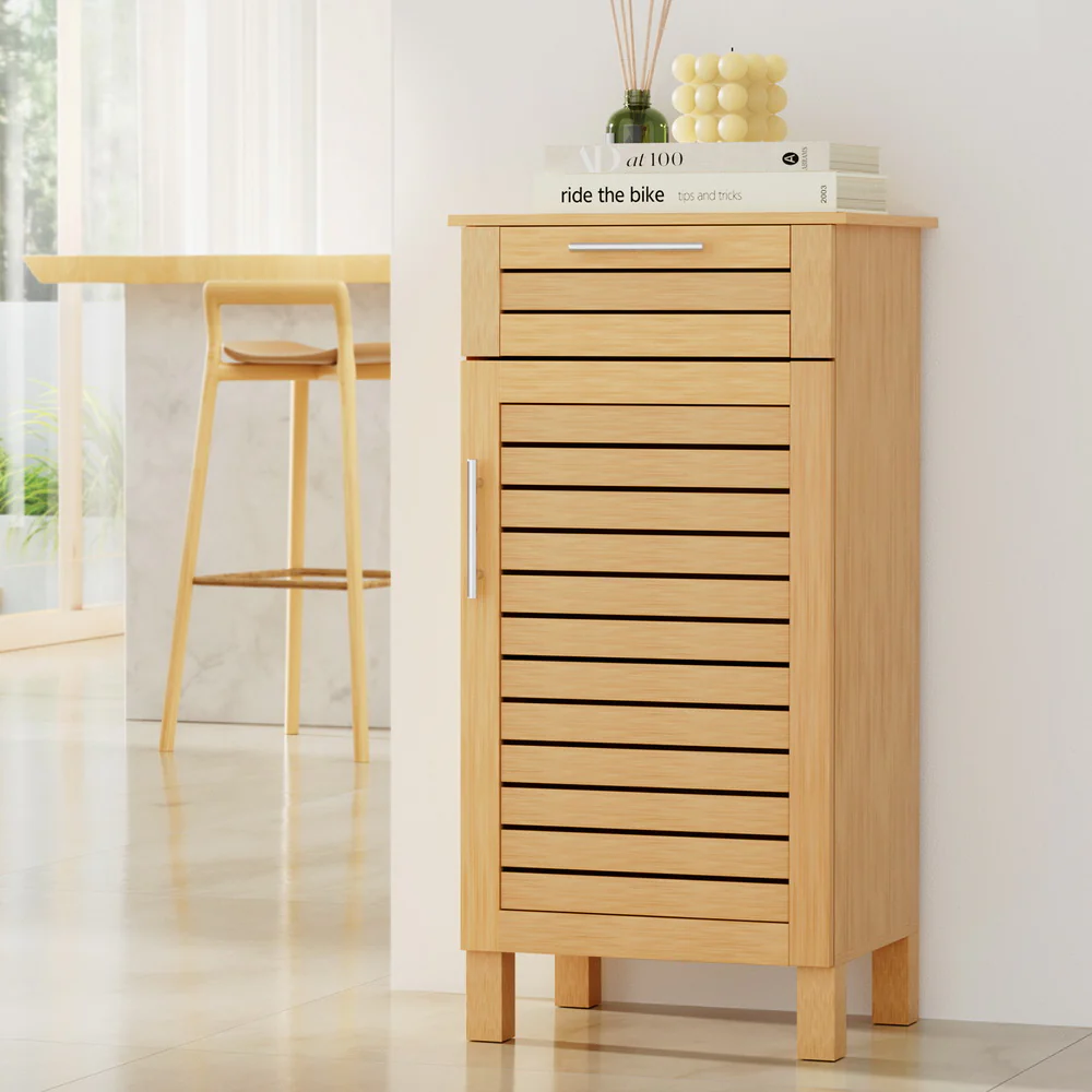 Bathroom Cabinet Storage 90cm Wooden - Nurns