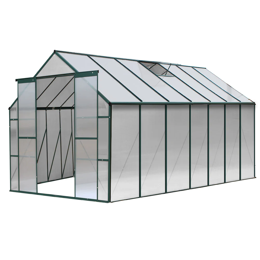 Greenfingers Greenhouse 4.43x2.44x2.15M Aluminium Polycarbonate Green House Garden Shed - Nurns