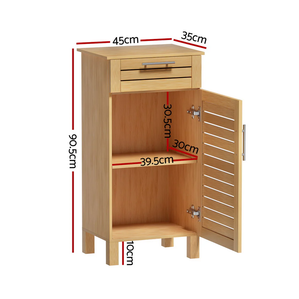 Bathroom Cabinet Storage 90cm Wooden - Nurns