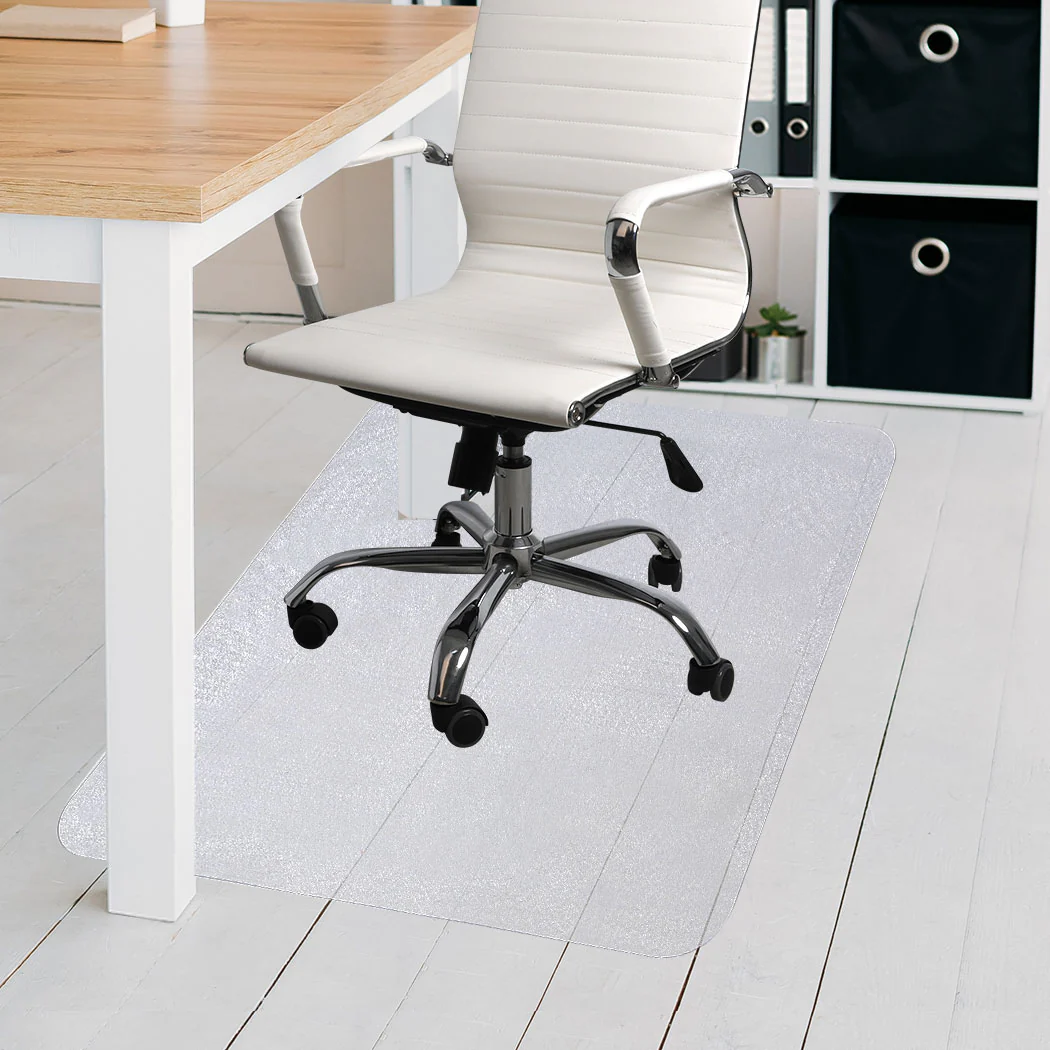 Esther 120x90 Home Office Chair Mat Room Computer Work Floor Protectors No Pins - Clear - Nurns