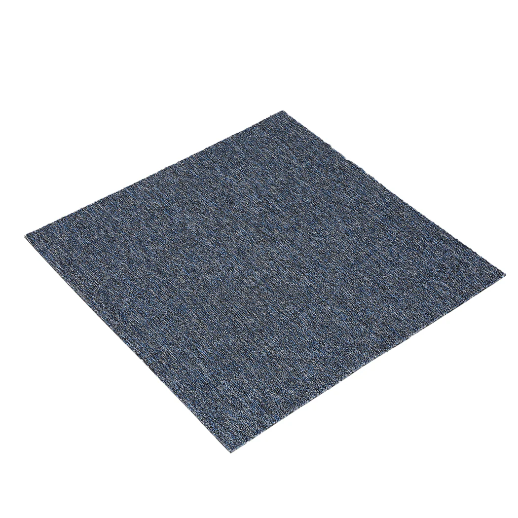 Roxine Set of 20 50x50 Carpet Tiles Box Heavy Commercial Retail Office Premium Flooring - Blue - Nurns