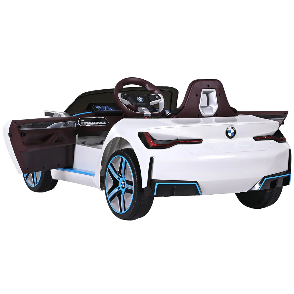 Kids Ride On Car BMW Licensed I4 Sports Remote Control Electric Toys 12V - White - Nurns