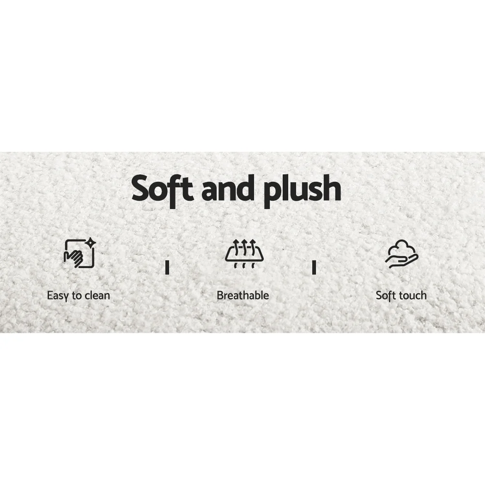 Addison Set of 2 Dining Chairs Sherpa Boucle - White - Nurns