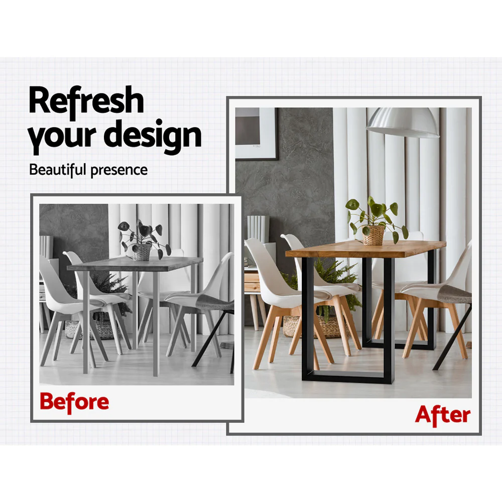 Set of 2 Coffee Dining Steel Table Legs 71x50cm Industrial Vintage Bench Metal Box - Nurns