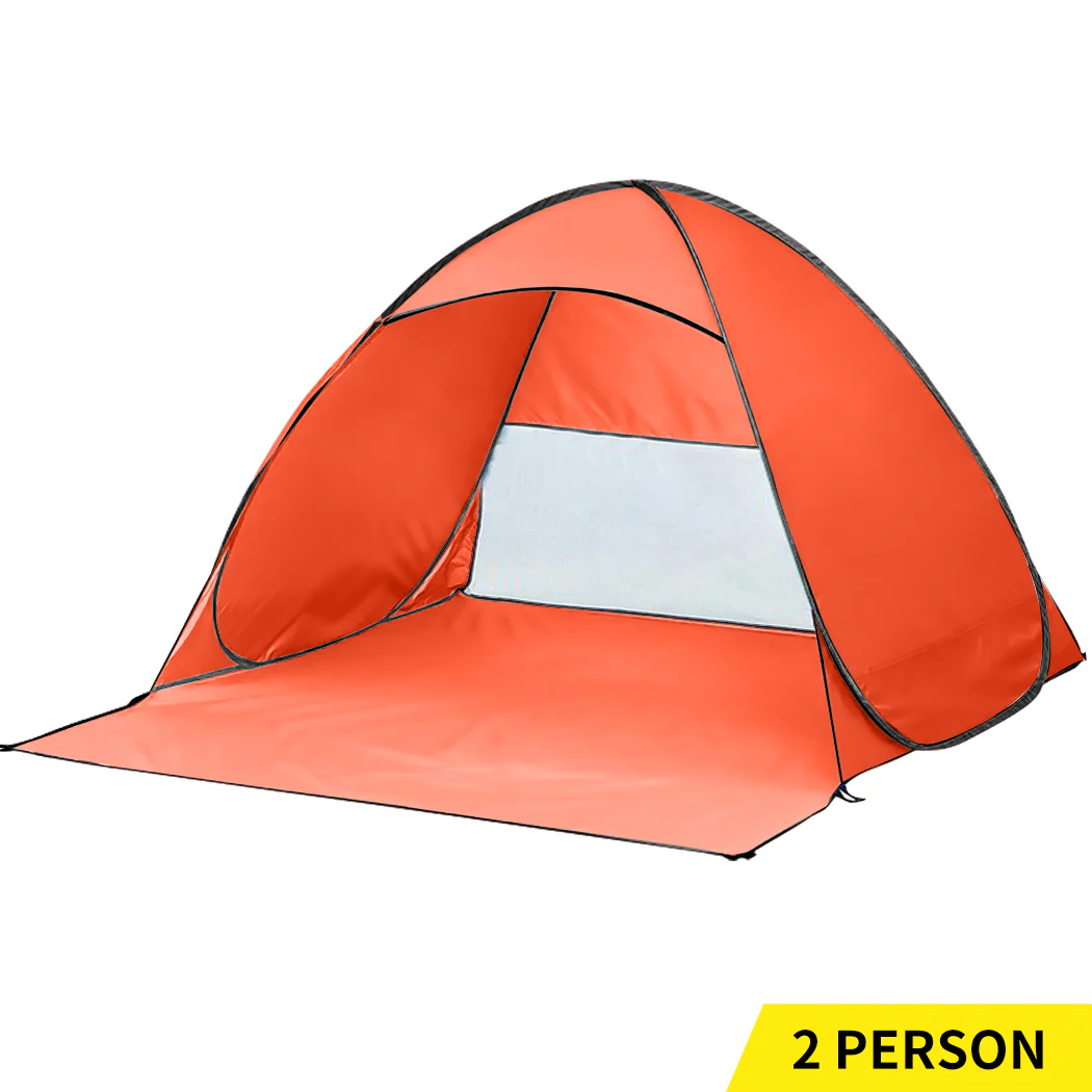 Mountview Pop Up Beach Tent Camping Portable Orange - Nurns