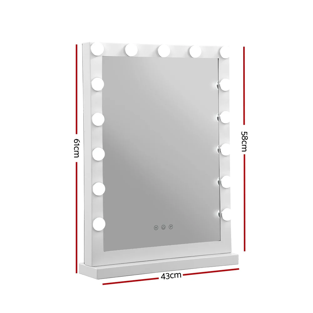 Hollywood Makeup Mirror With Light 15 LED Bulbs Vanity Lighted Stand - Nurns