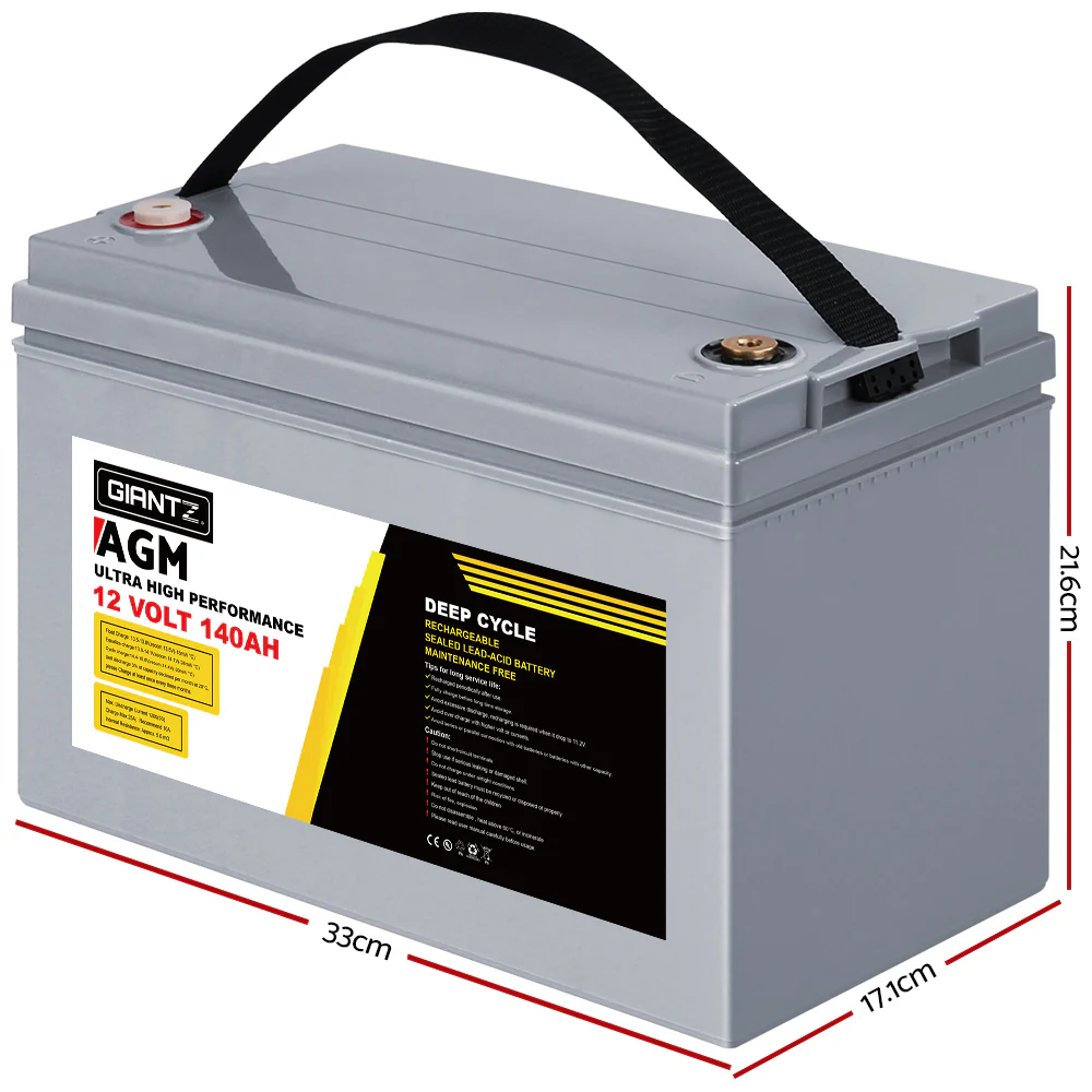 Deep Cycle Battery 12V 140Ah Box Portable Solar Caravan Camping - Nurns