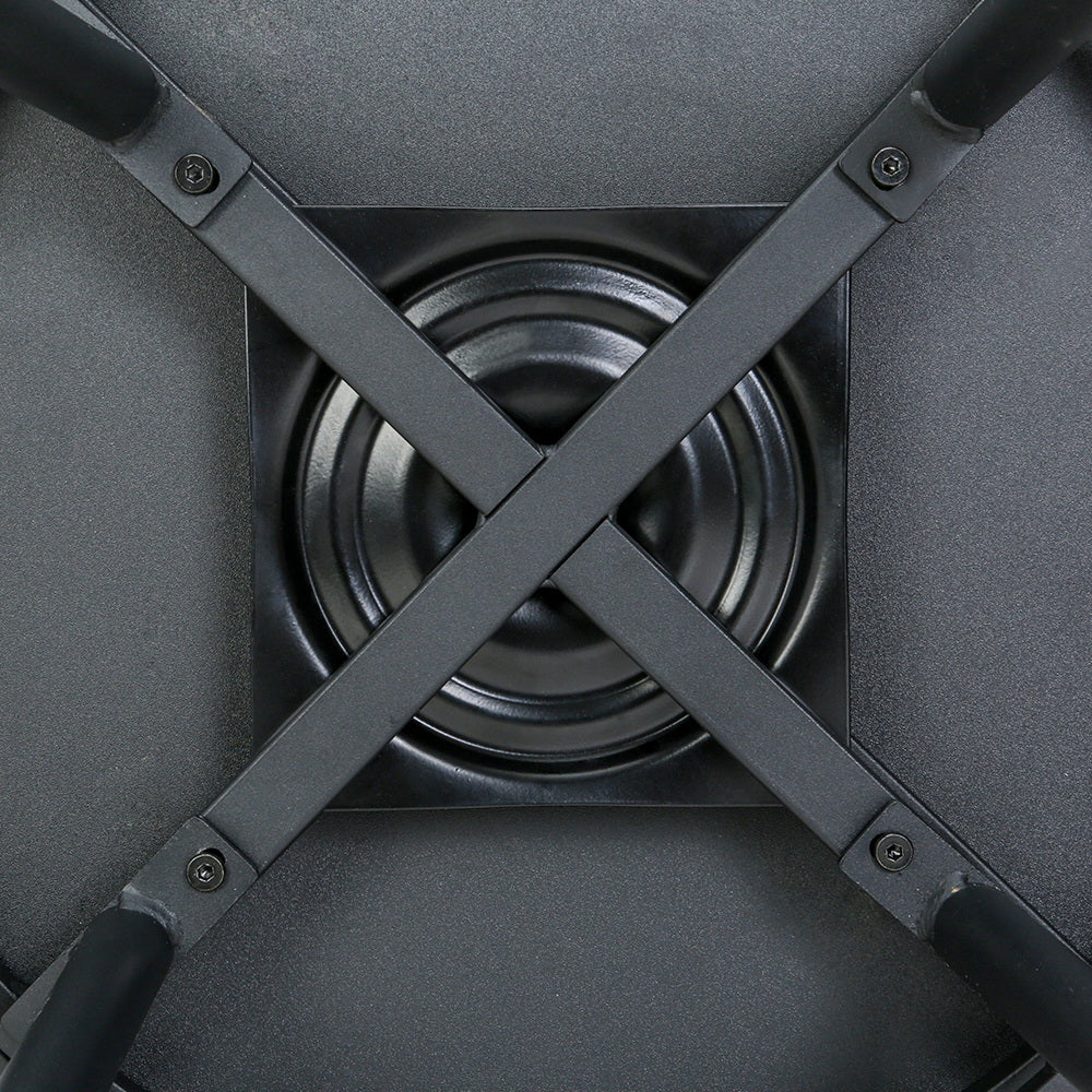 Set of 2 Berne Bar Stools Kitchen Stools Wooden Dining Chair Swivel Metal Chairs - Black - Nurns