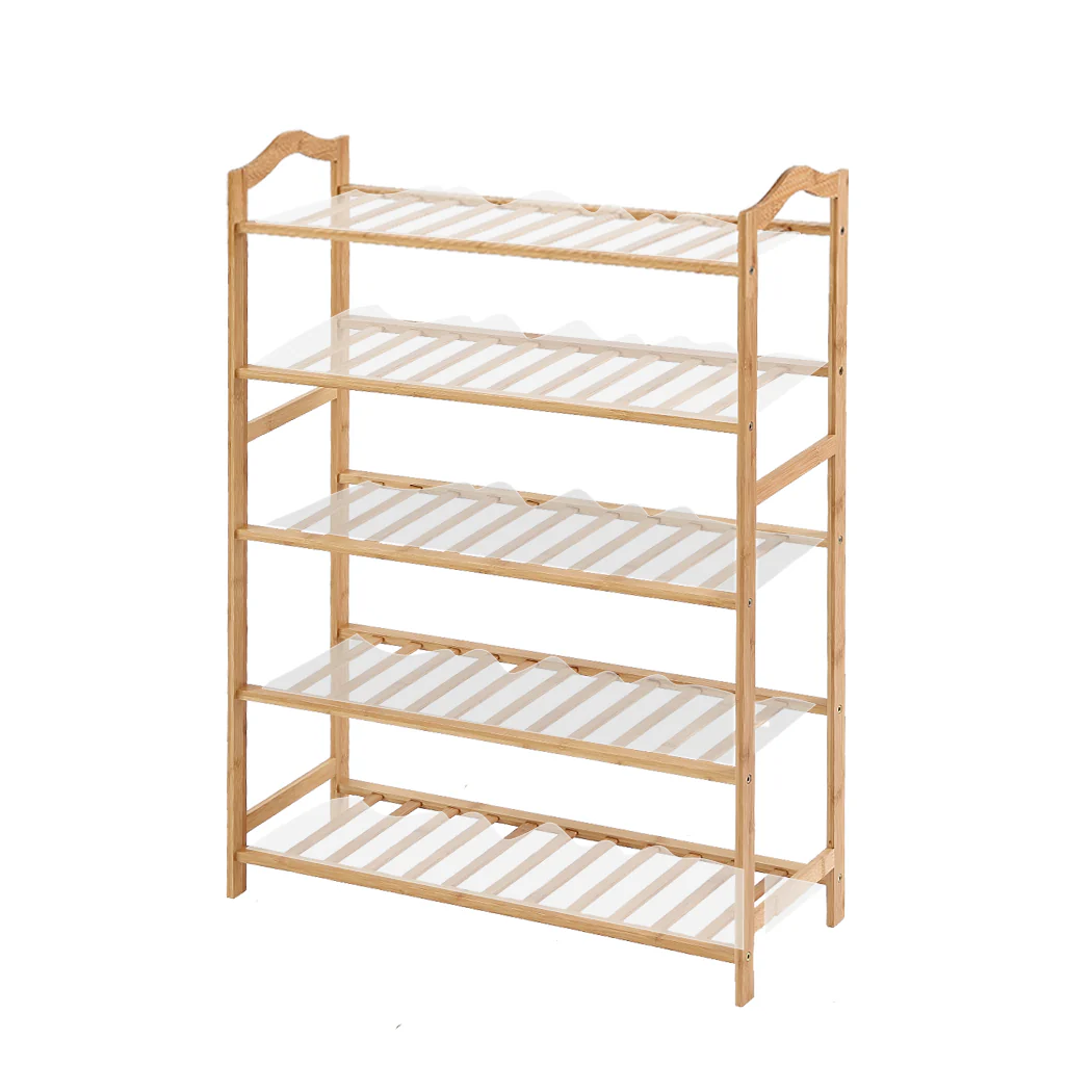 Levede Bamboo Shoe Rack Storage Wooden - Nurns