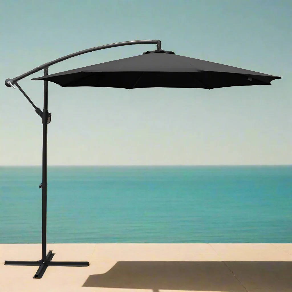 Instahut 3m Outdoor Umbrella Cantilever Beach Garden Patio Black - Nurns