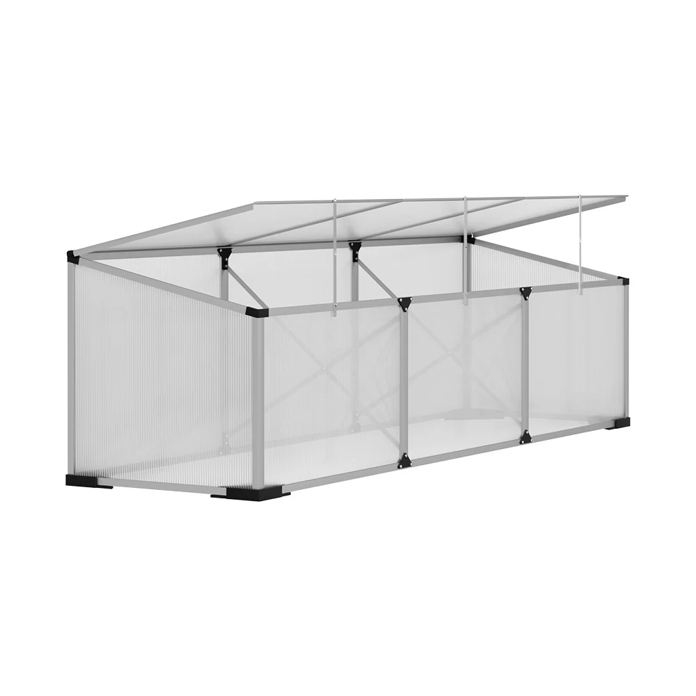 Greenfingers Greenhouse 180x50x50CM Cold Frame Plant Grow Aluminium Polycarbonate Green House - Nurns