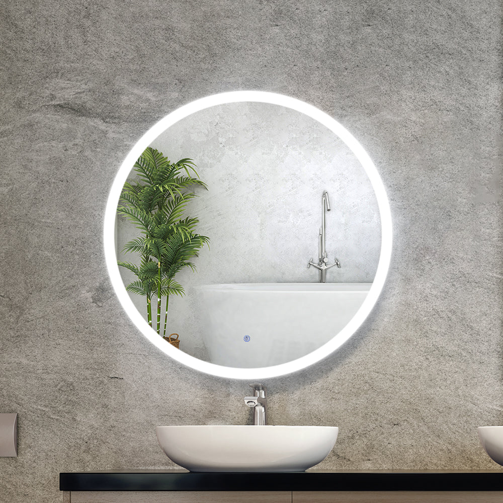 LED Wall Mirror Bathroom Light 80CM Decor Round decorative Mirrors - Nurns