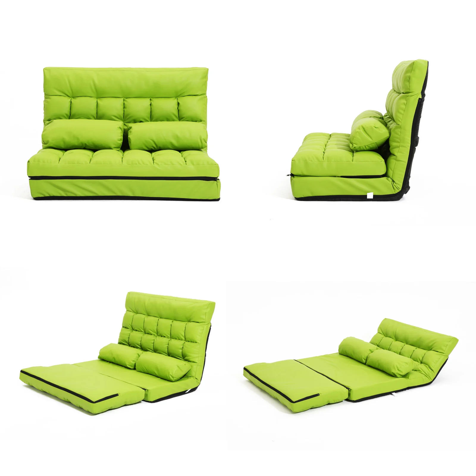 Merryn 2-Seater Lounge Couch Sofa Bed Double Seat Leather - Green - Nurns