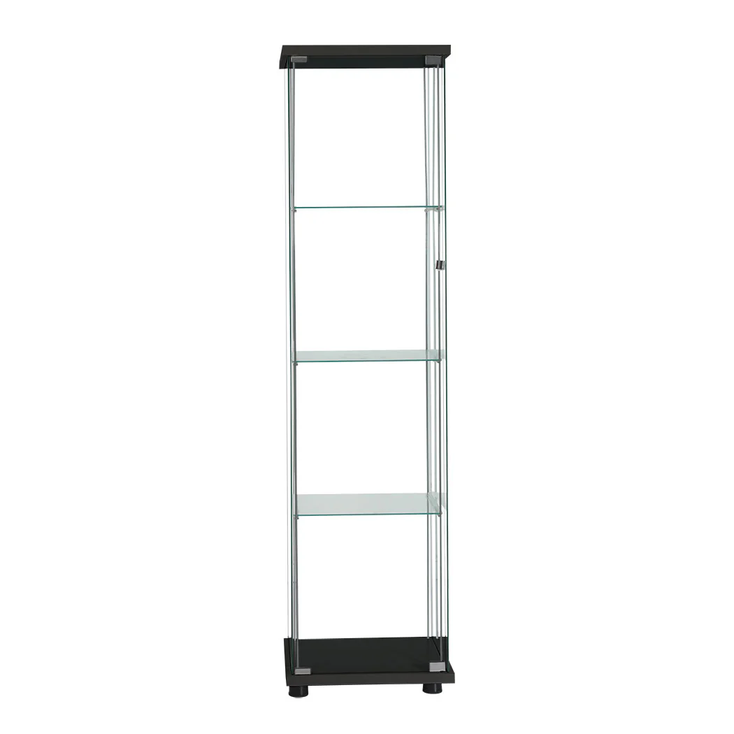 Stacked Display Storage Cabinet Glass Black - Nurns