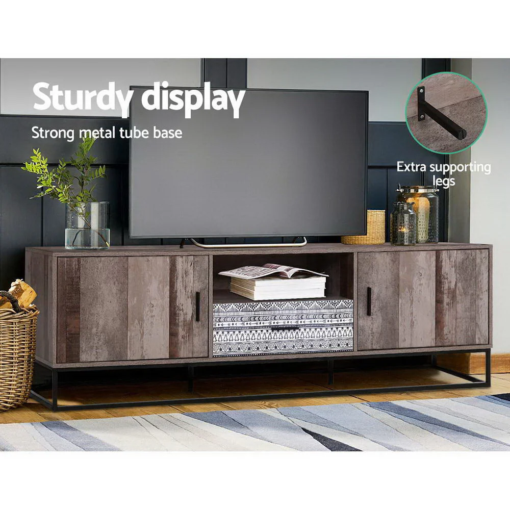 Lars 180cm TV Stand Entertainment Unit Storage Cabinet Industrial Wooden - Rustic - Nurns