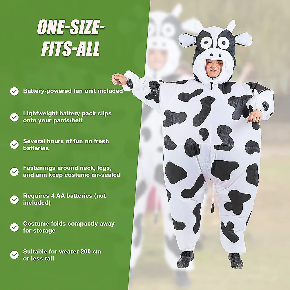 COW Fancy Dress Fan Inflatable Costume Suit - Nurns
