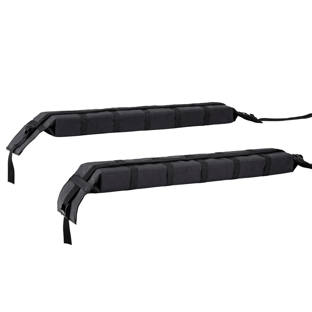 Universal Soft Car Roof Rack 116cm Luggage Carrier Adjustable Strap Black - Nurns