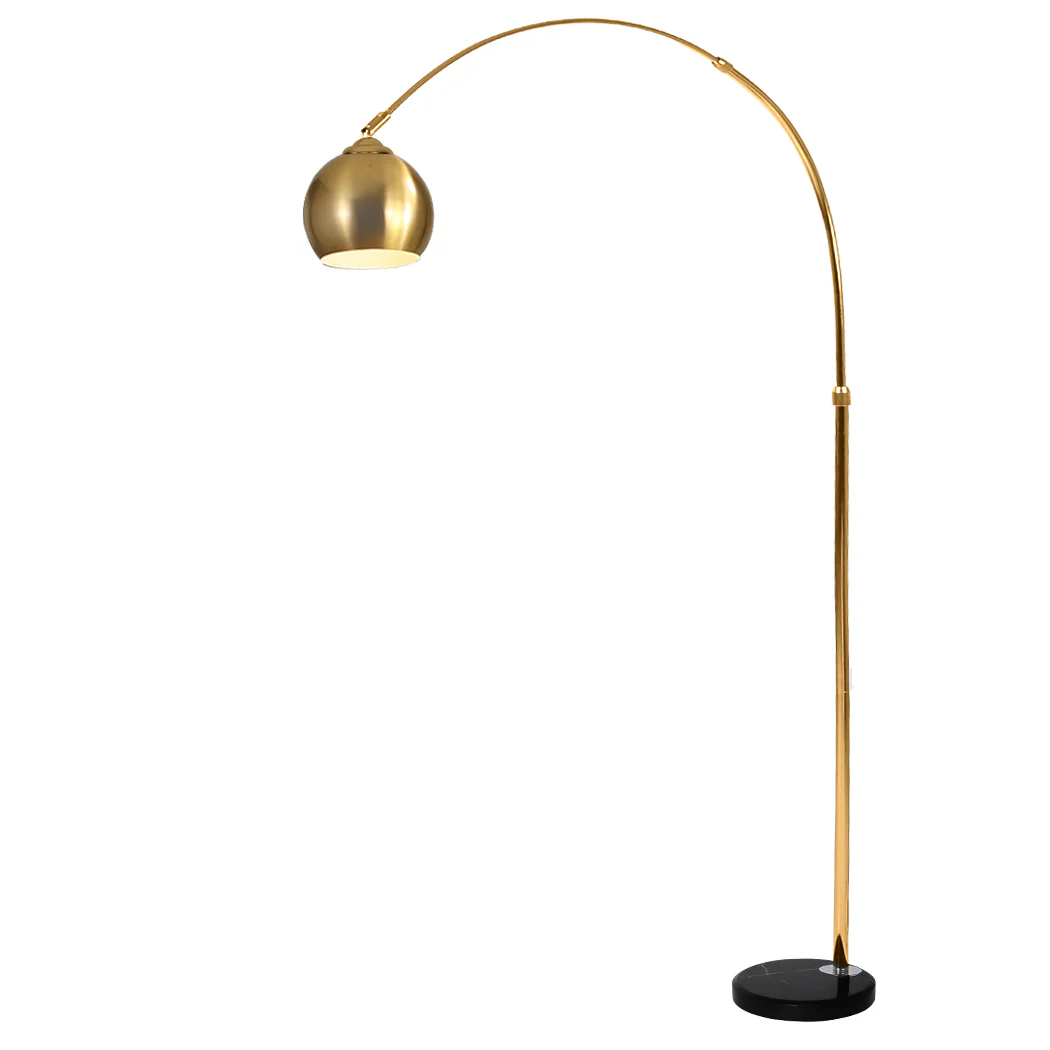 Modern Led Floor Lamp Stand Reading Light Height Adjustable Indoor Marble Base - Gold - Nurns