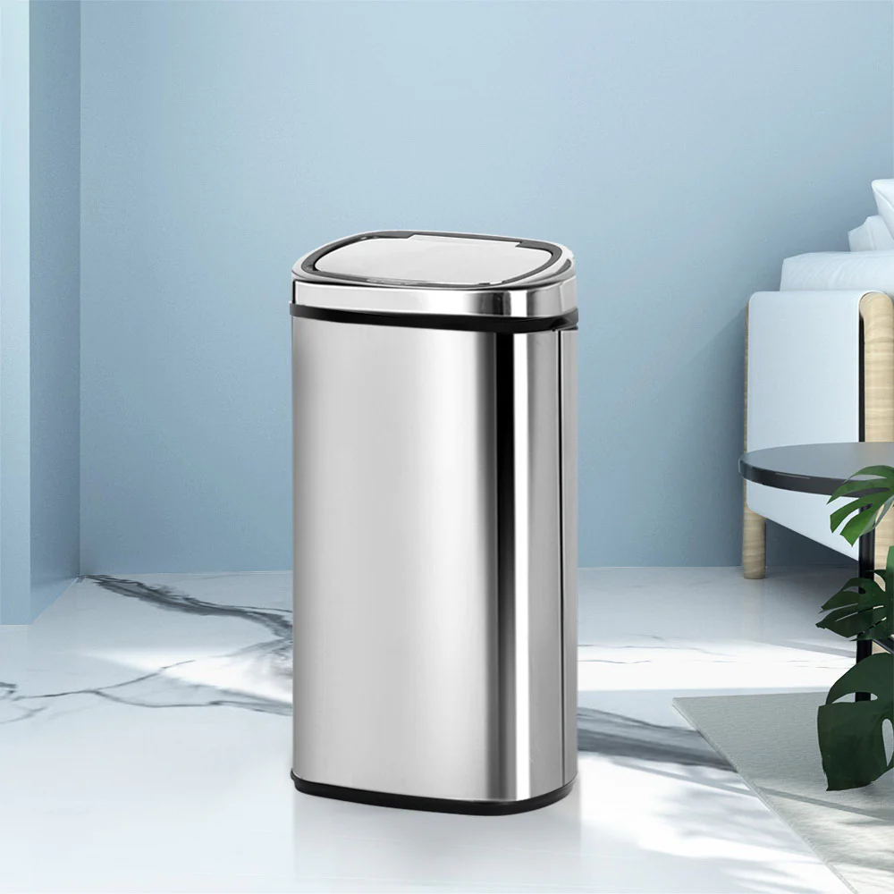 68L Stainless Steel Motion Sensor Rubbish Bin - Nurns