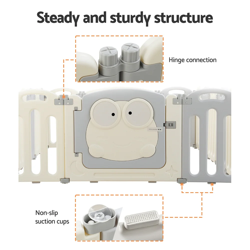 Baby Playpen 20 Panels Foldable Toddler Fence Safety Play Activity Centre - Nurns