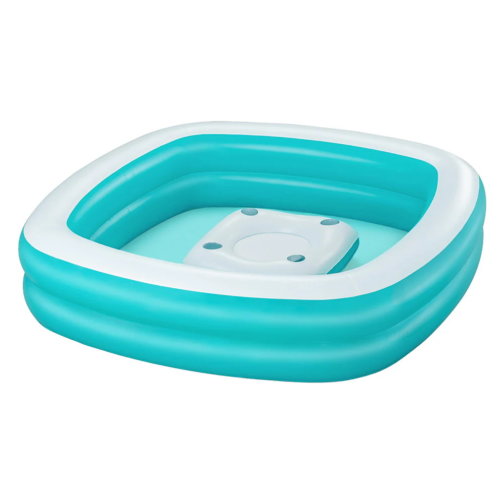 Bestway Kids Inflatable Family Pool with Center Console Cup Holder 218x218x48cm - Nurns