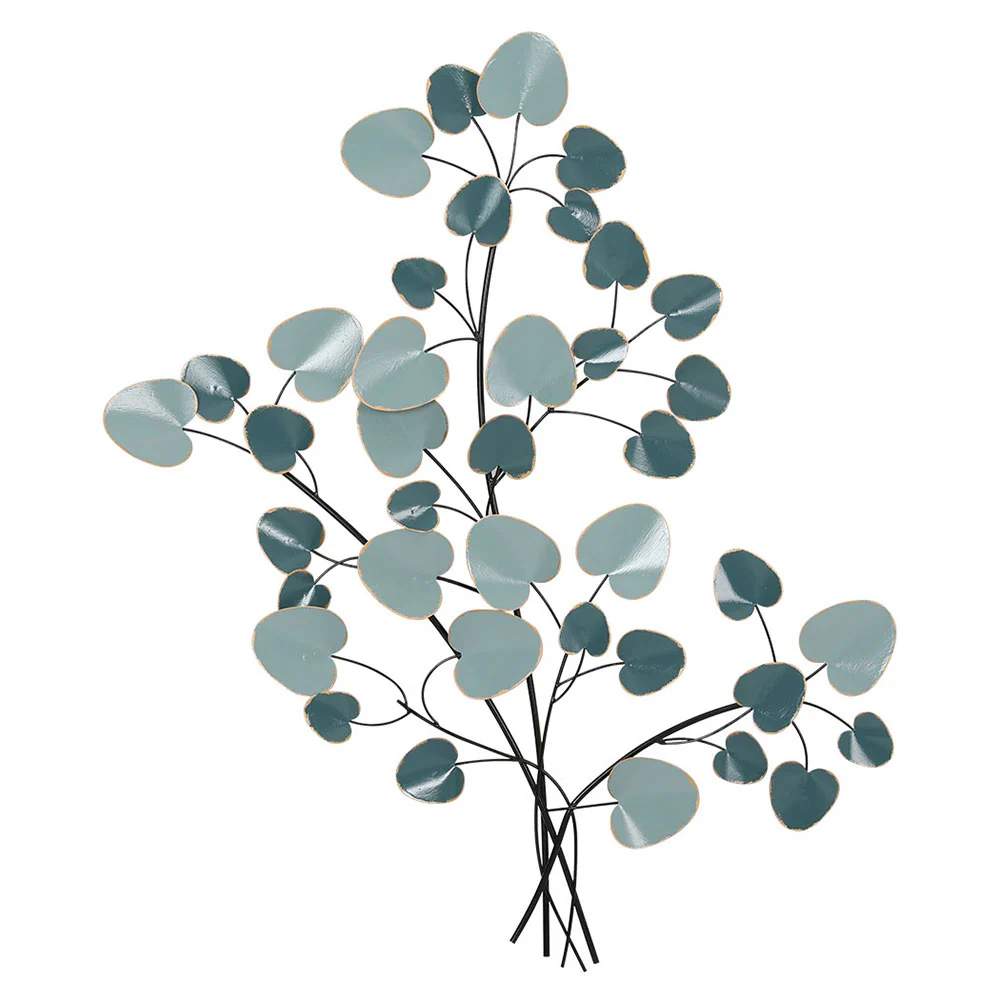 Metal Wall Art Hanging Sculpture Home Decor Leaf Tree of Life - Blue - Nurns