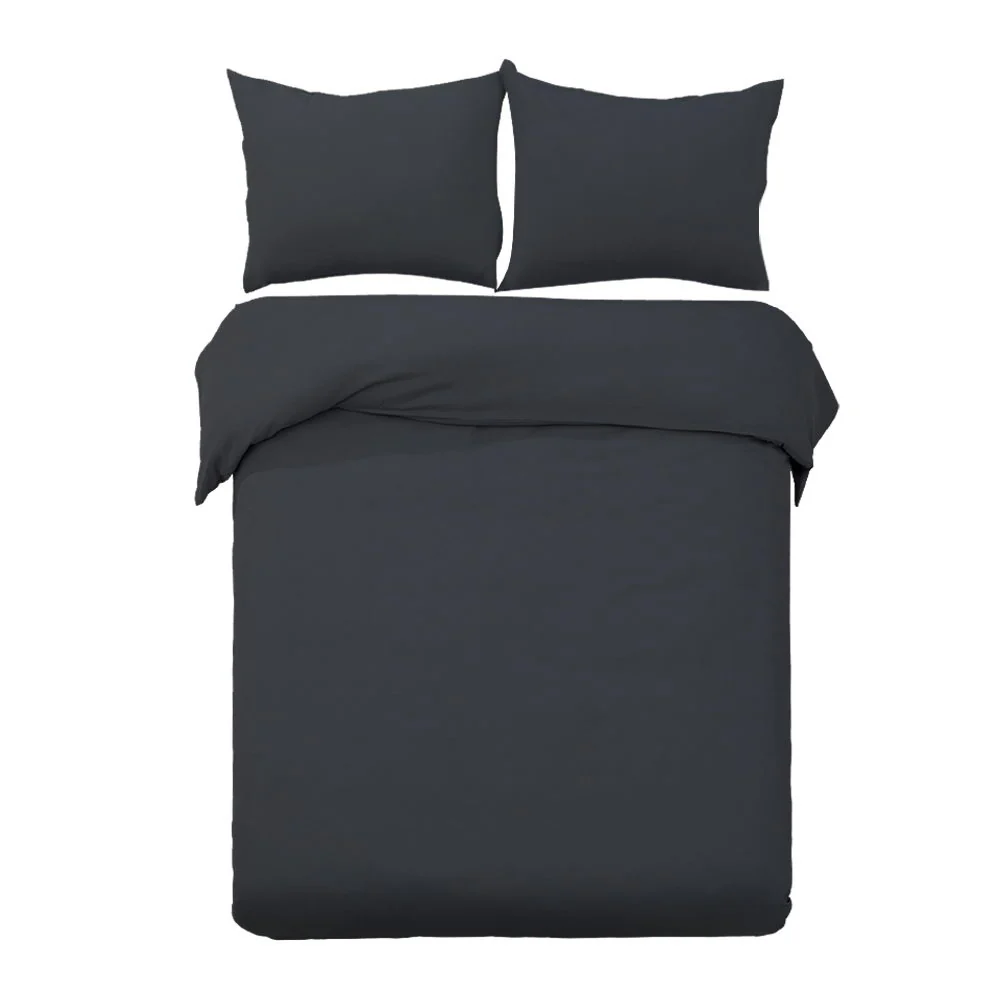 KING Quilt Cover Set - Classic Black - Nurns
