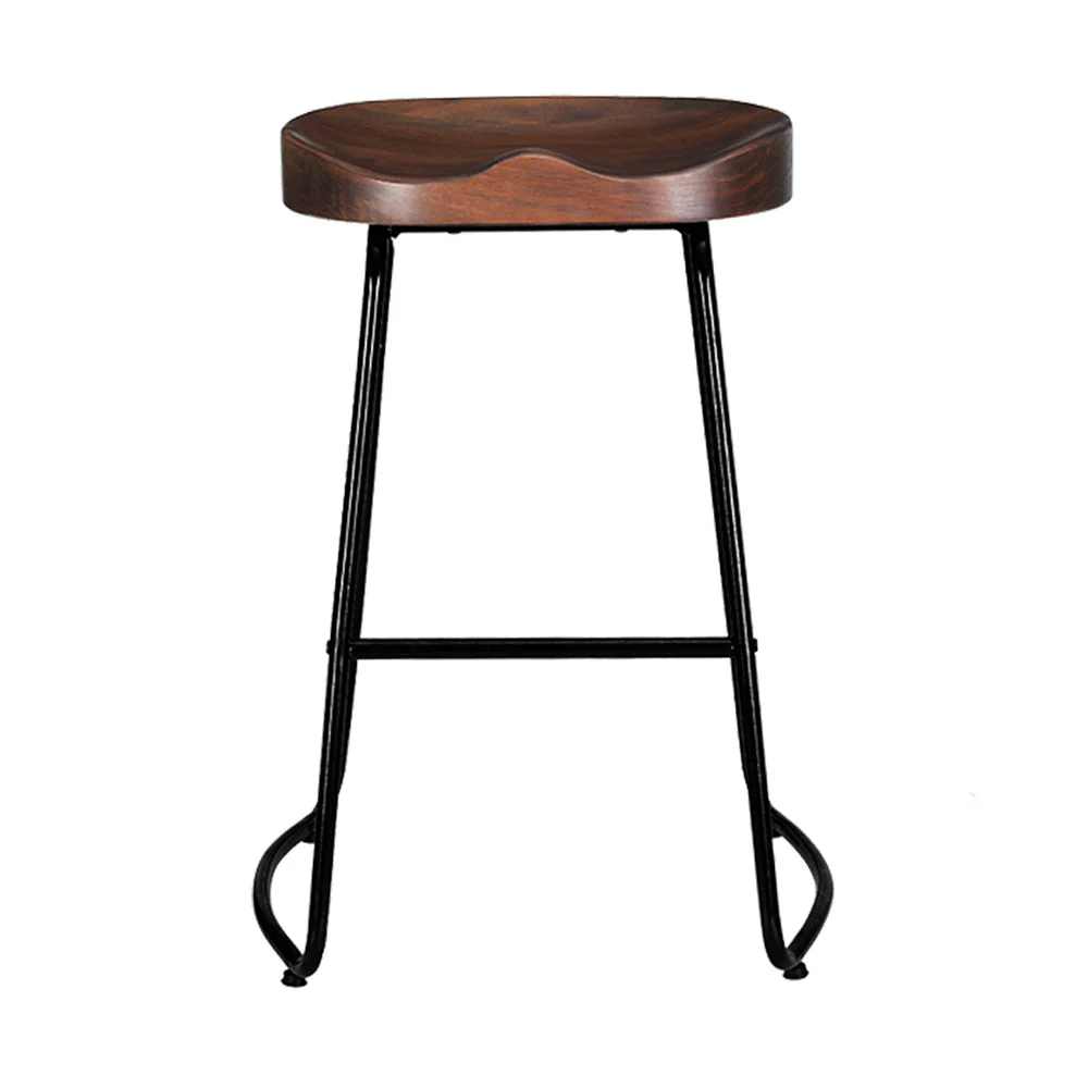 Set of 2 Reggio Tractor Seat Bar Stools - Black - Nurns