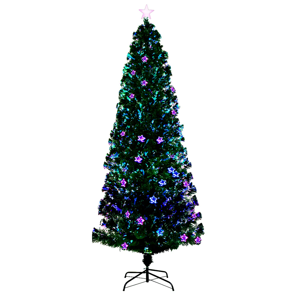 8ft 2.4m 320 Tips Christmas Tree Optic Fibre Xmas tree - Multi Colour - Nurns