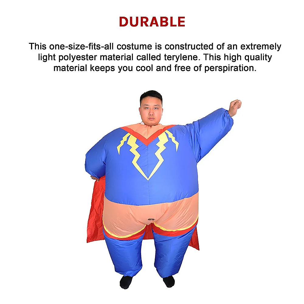 Super Hero Fancy Dress Inflatable Suit - Fan Operated Costume - Nurns