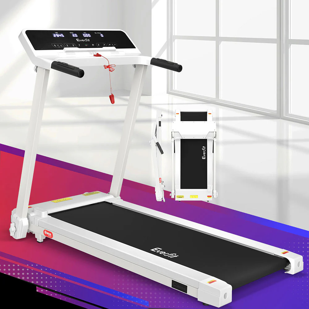 Everfit Treadmill Electric Home Gym Fitness Exercise Knob Foldable 420mm White - Nurns