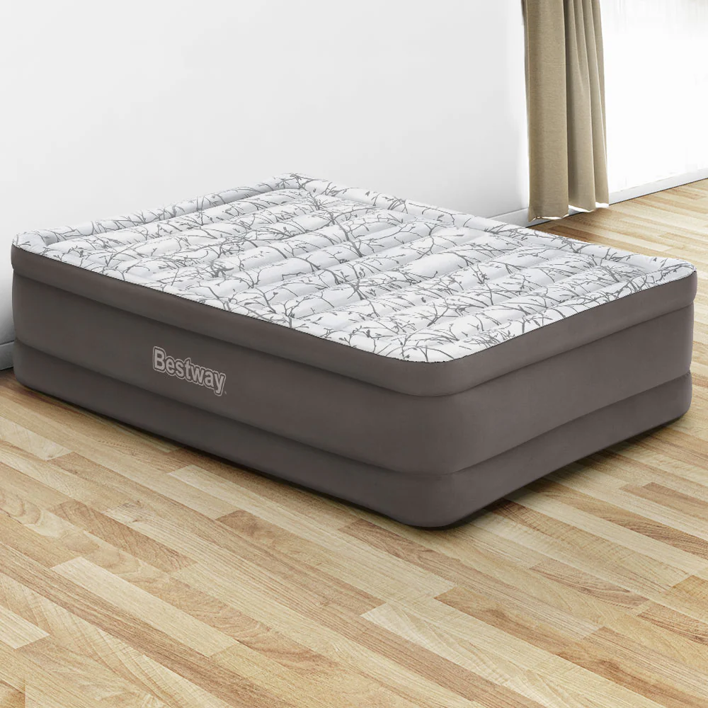 Elijah 56cm Air Mattress Inflatable Bed Airbed Grey - Queen - Nurns