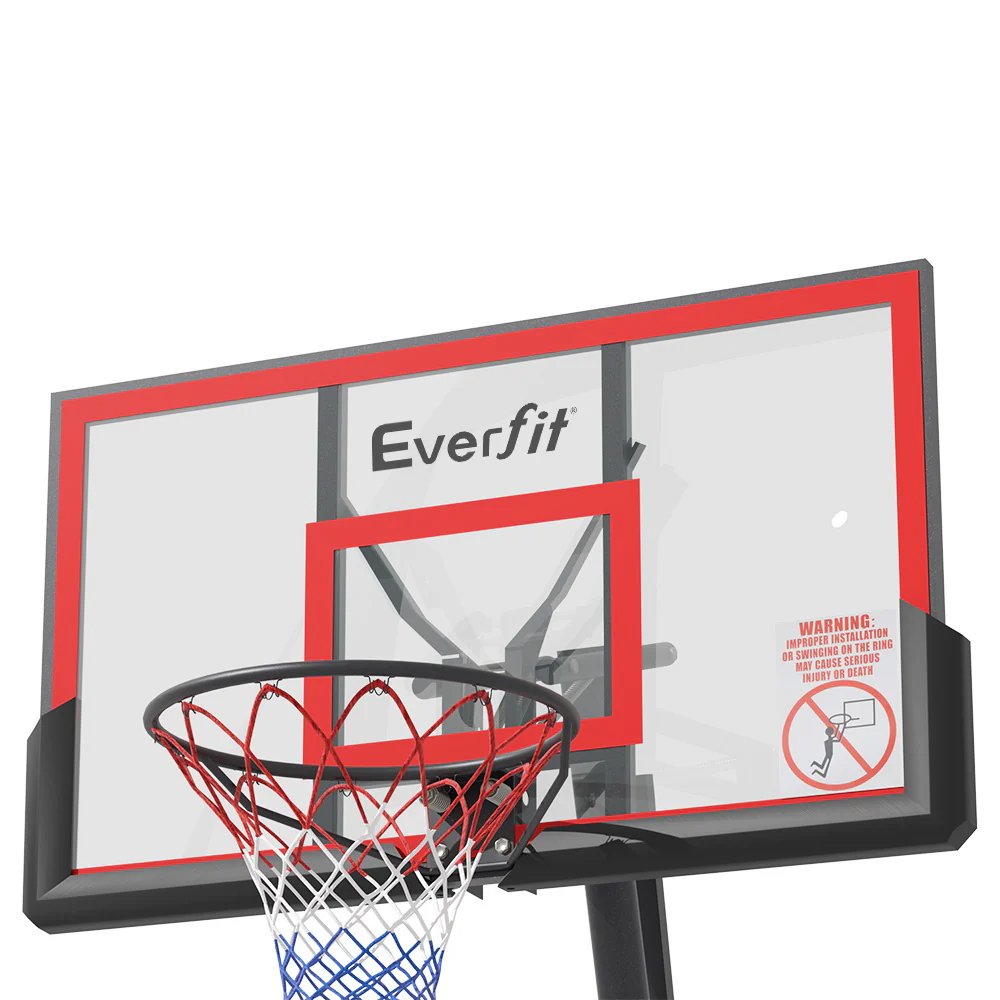 Everfit 3.05M Basketball Hoop Stand System Adjustable Height Portable Red Pro - Nurns