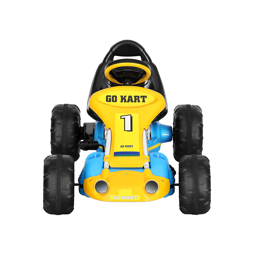 Kids Pedal Go Kart Ride On Toys Racing Car Plastic Tyre - Blue - Nurns