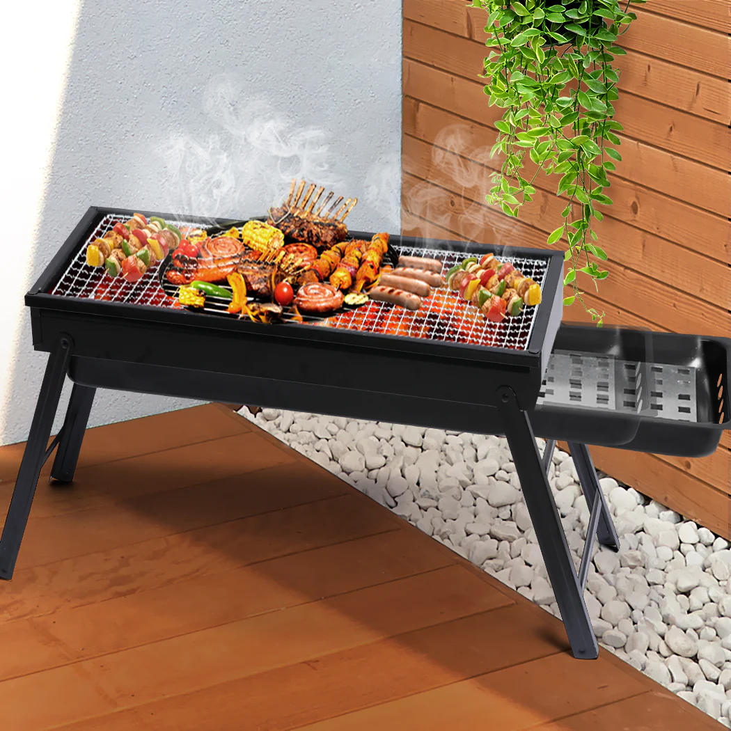 Charcoal BBQ Grill Portable Hibachi Barbecue Outdoor Foldable Camping Picnic Set - Nurns