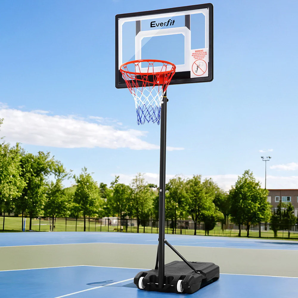 Everfit 2.1M Basketball Hoop Stand System Adjustable Portable Pro Kids Clear - Nurns