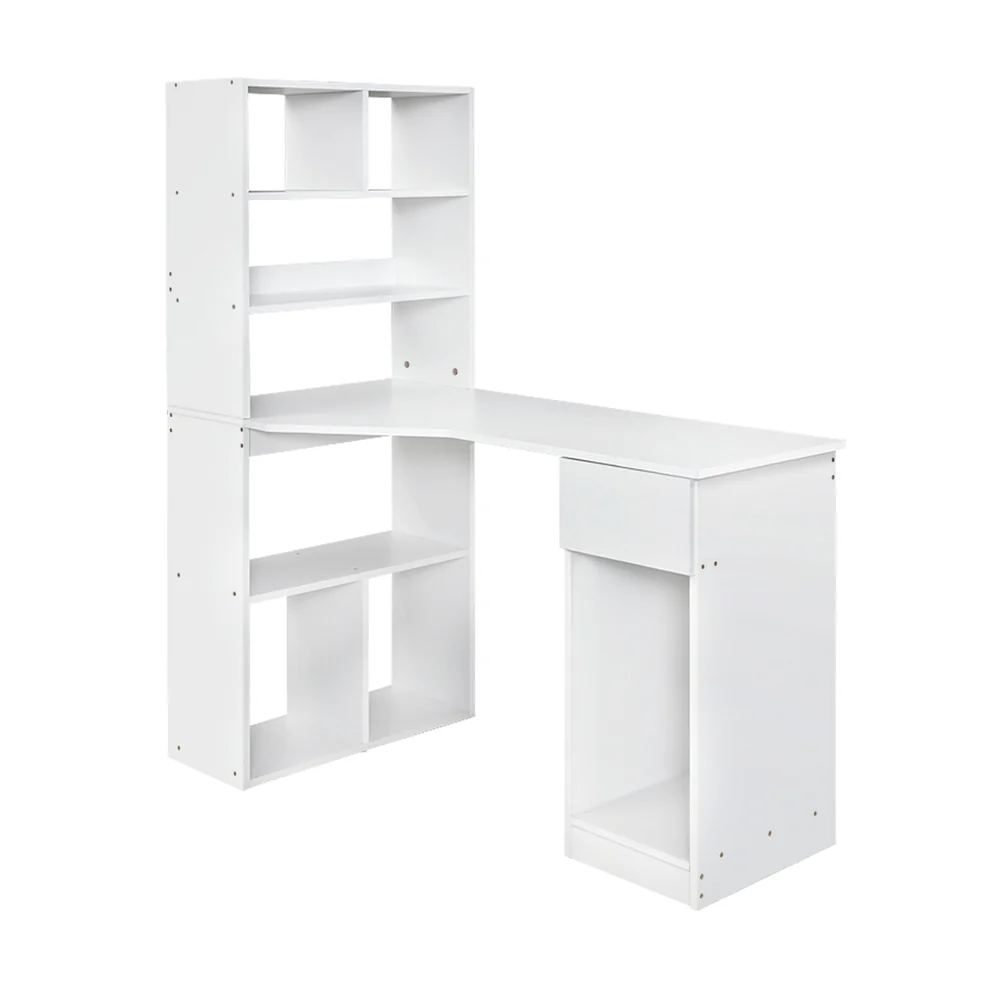 Artiss Computer Desk Bookshelf Drawer Cabinet White 120cm - Nurns