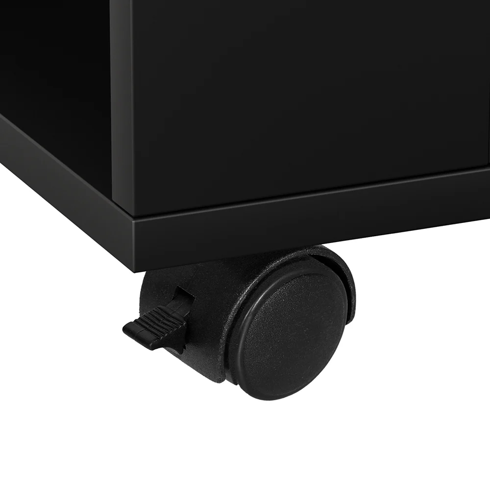 Milton LED Bedside Table USB Charging with LED Adjustable Laptop Tray - Black - Nurns
