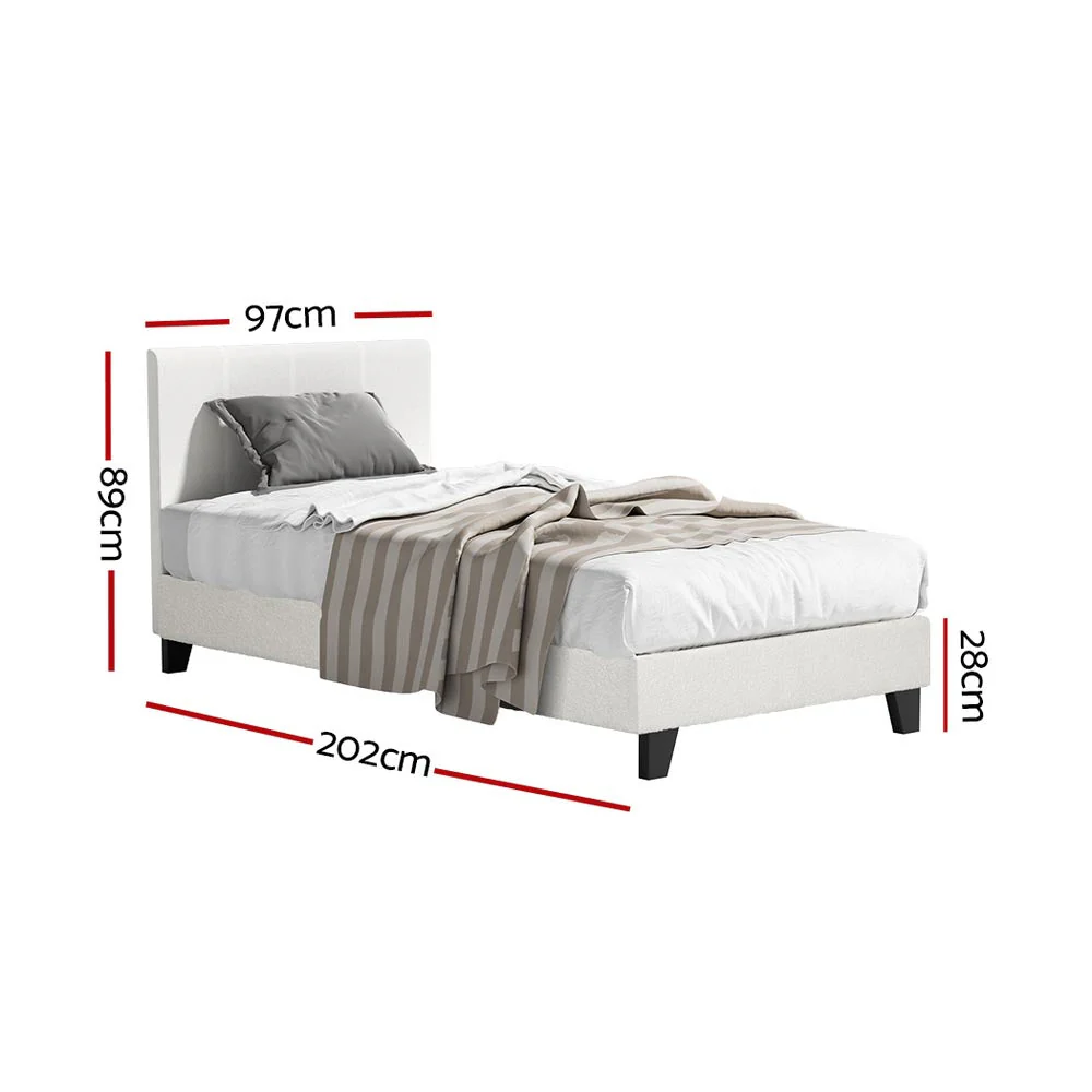 Jasper Bed & Mattress Package - White Single - Nurns