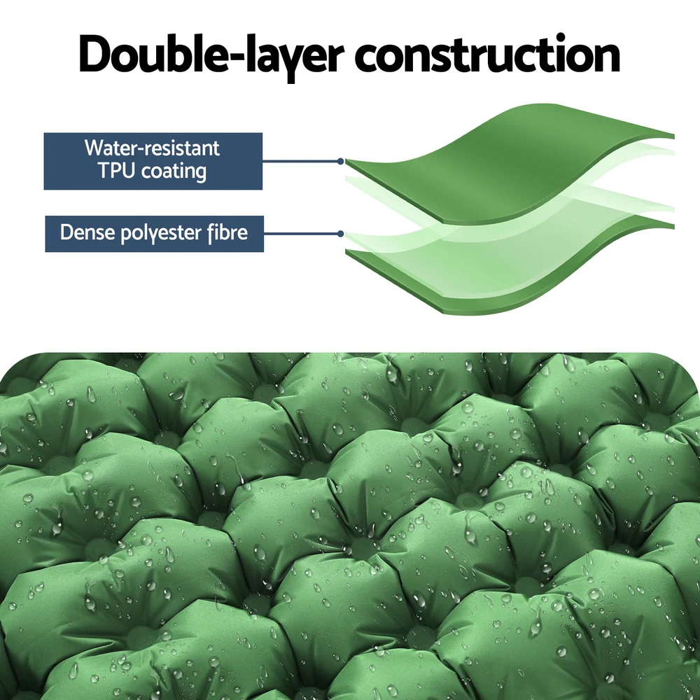 Self-Inflating Mattress Camping Sleeping Mat Air Bed Pad Single Pillow - Nurns