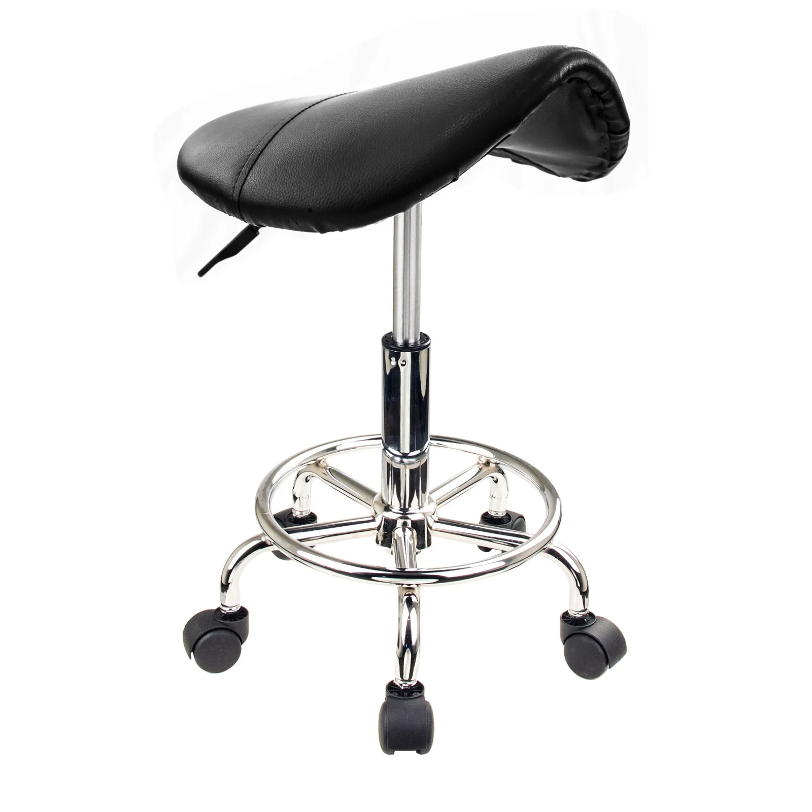 Salon Barber Stool Swivel Saddle Type - Black - Nurns