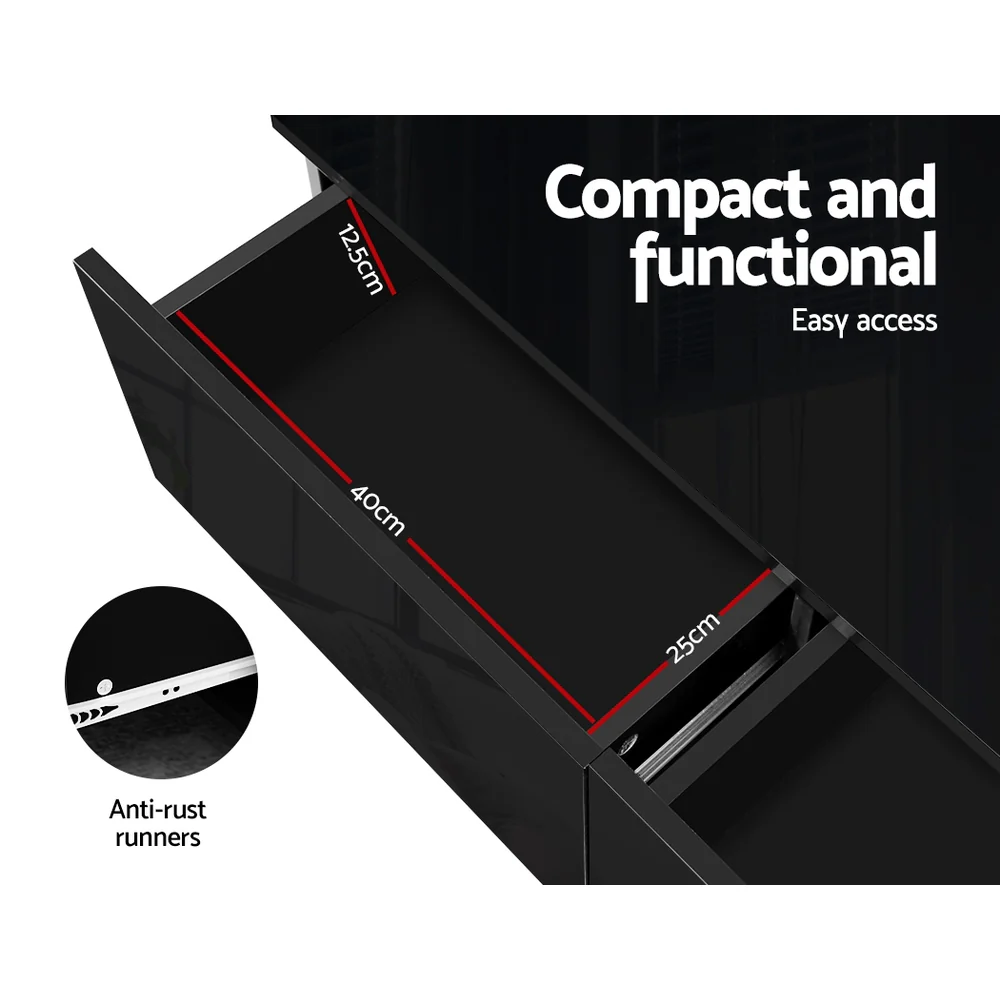 Iphion Coffee Table with 4 Drawers - Black - Nurns