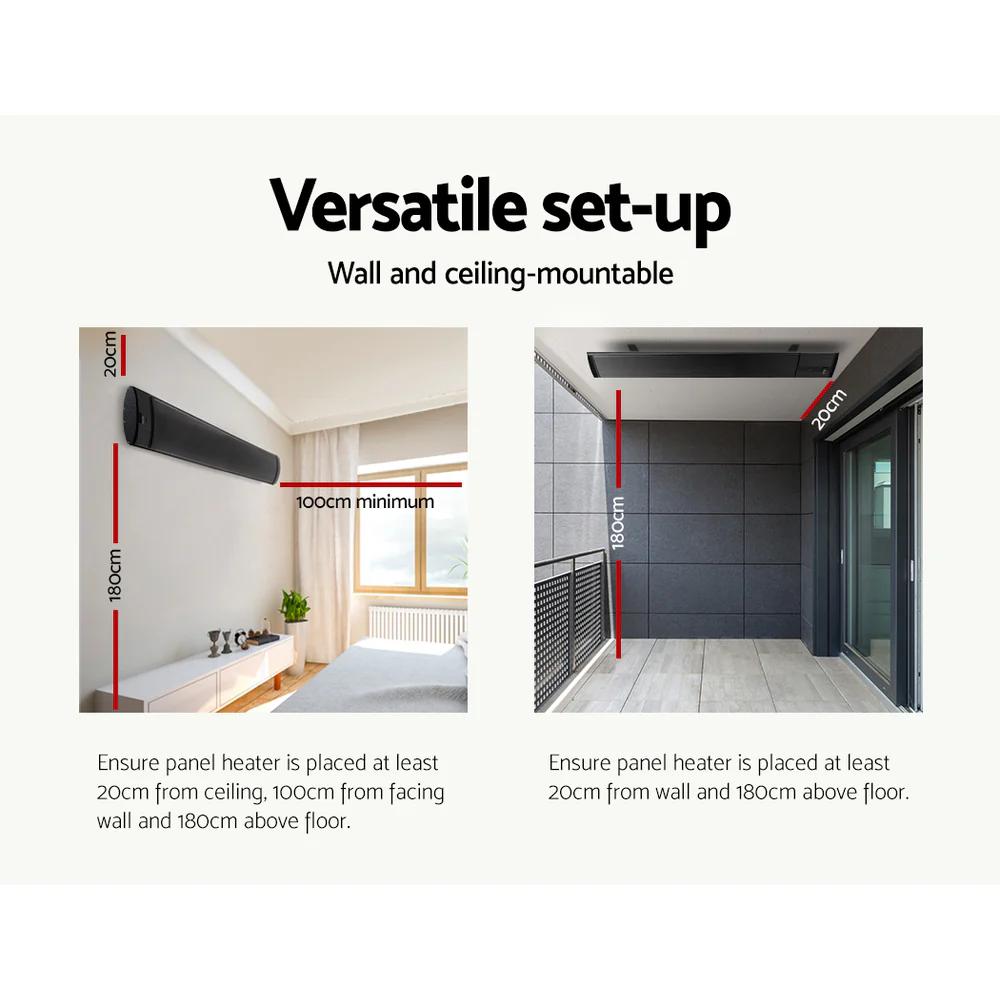 Electric Radiant Strip Heater Outdoor 2400W - Nurns