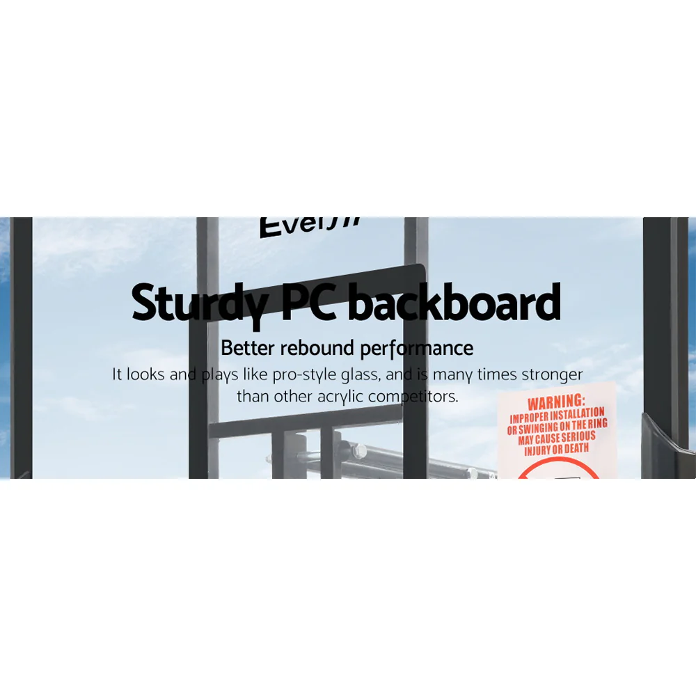 Everfit 3.05M Basketball Hoop Stand System Adjustable Height Portable Black Pro - Nurns