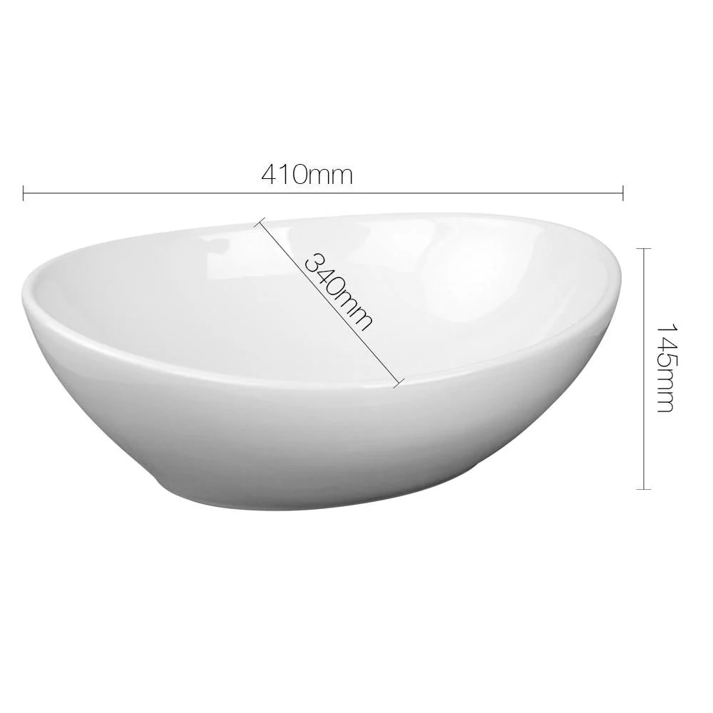 Ceramic Oval Sink Bowl - White - Nurns