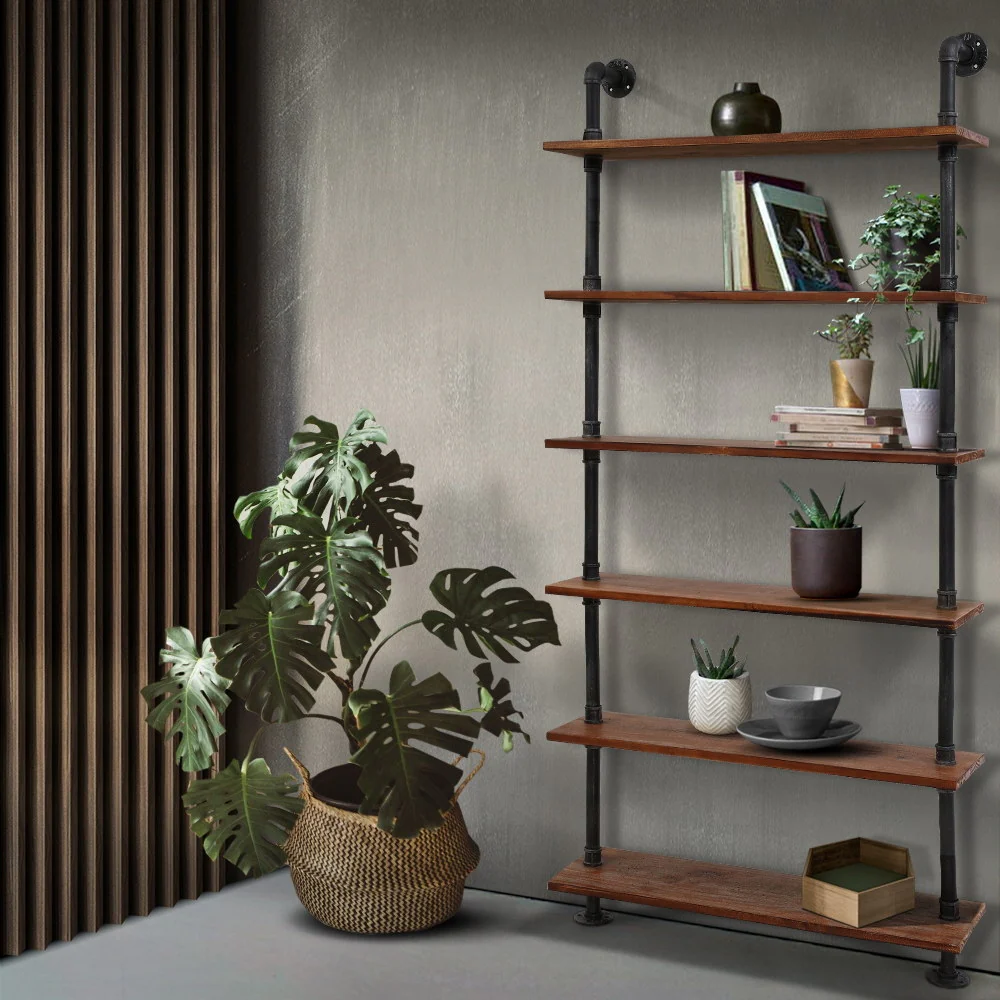 Artiss Floating DIY Pipe Shelf 6 Tiers - Ira - Nurns