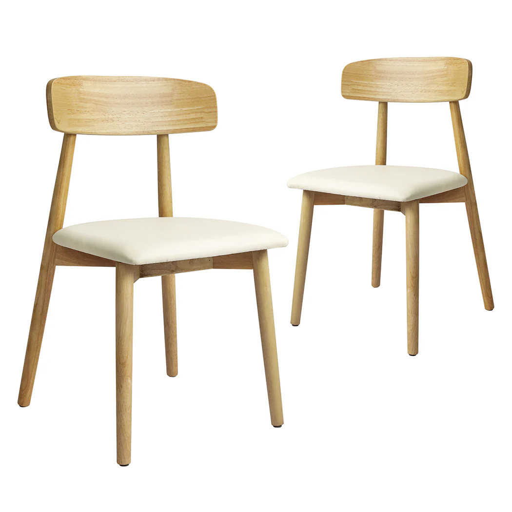 Agatha Set of 2 Dining Chairs Kitchen Chair - Natural - Nurns