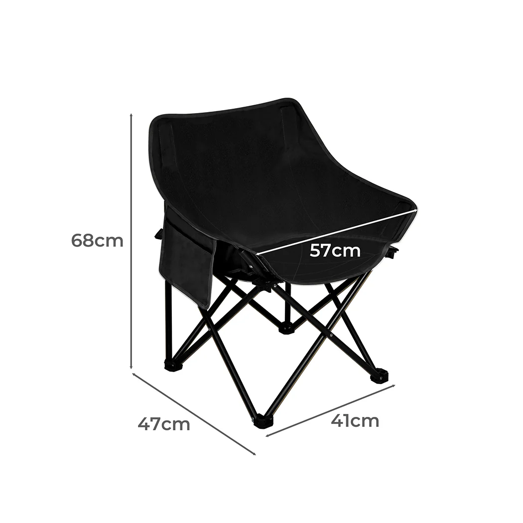 Folding Camping Moon Chair Lightweight - Black - Nurns